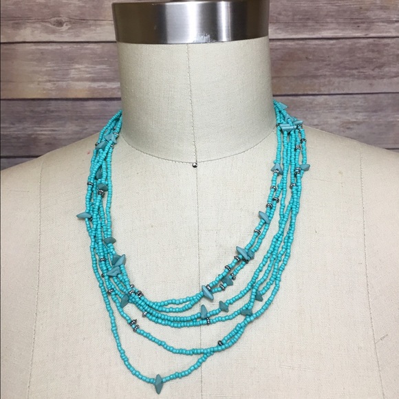 Turquoise necklace beaded