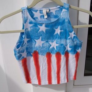 LF STORES American flag crop tank top
