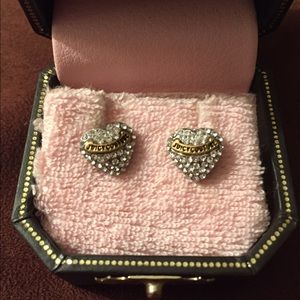 Juicy Couture Diamond Heart Stud Earrings
