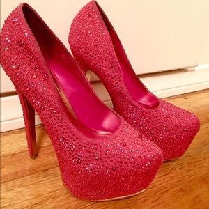 Super sexy studded irredescent platform shoes