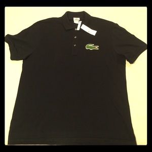 LACOSTE Black Polo Shirt with Large 🐊 Logo XL