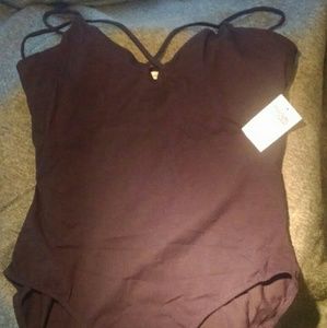 Charlotte Russe cotton strappy body suit NWT