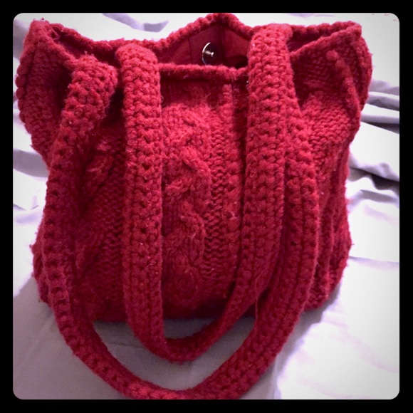 Red knit tote medium from old navy