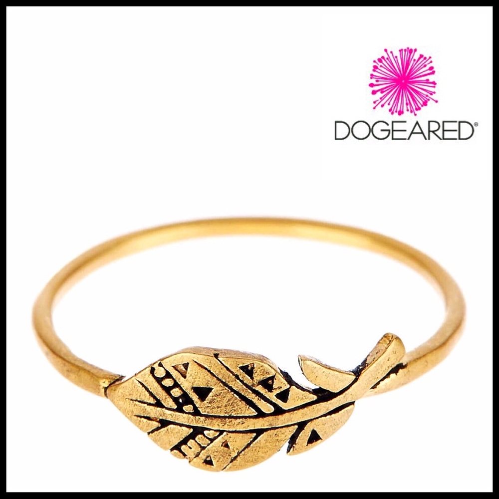 DOGEARED 14K GOLD PLATED SILVER ETCHED RING - Picture 8 of 8