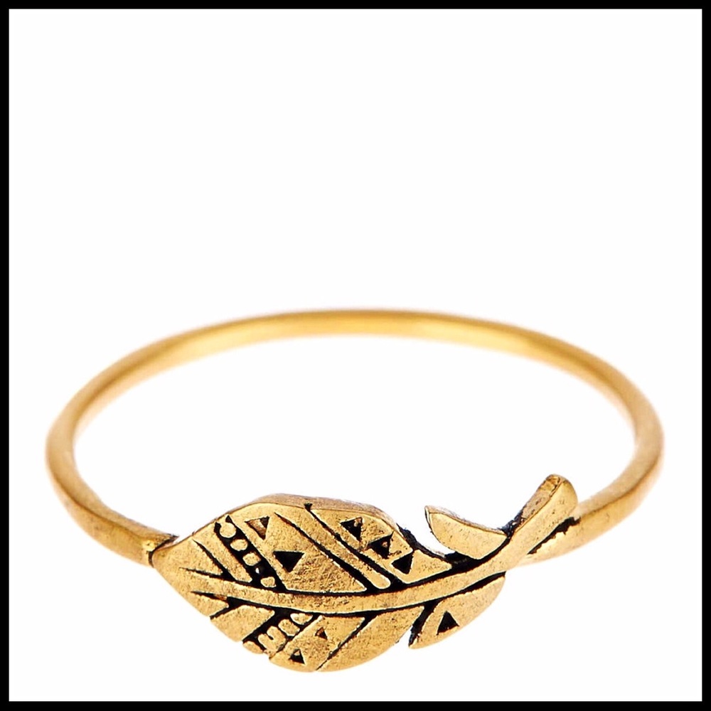 DOGEARED 14K GOLD PLATED SILVER ETCHED RING - Picture 6 of 8