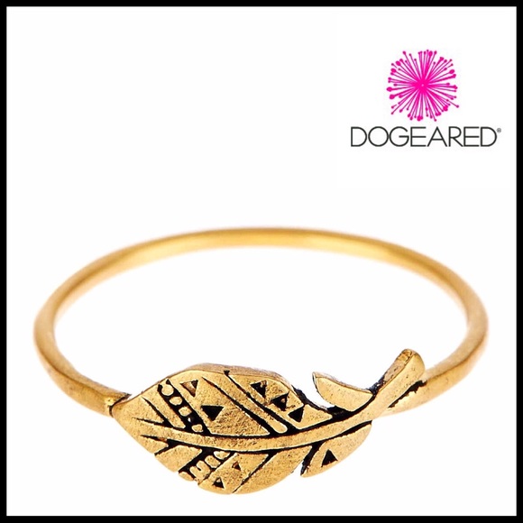 DOGEARED 14K GOLD PLATED SILVER ETCHED RING - Picture 8 of 8