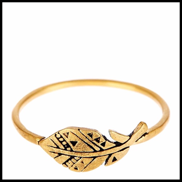 DOGEARED 14K GOLD PLATED SILVER ETCHED RING - Picture 6 of 8