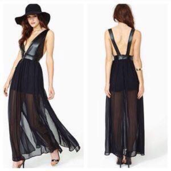 Nasty Gal Dresses & Skirts - Black v- plunge dress