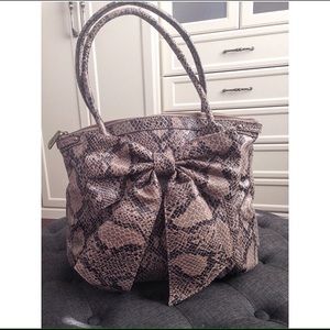 Jessica Simpson Faux Snakeskin Bow Bag
