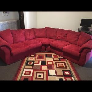 Deep Red 2pc Sectional