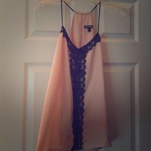 Express xs nylon pale pink tank