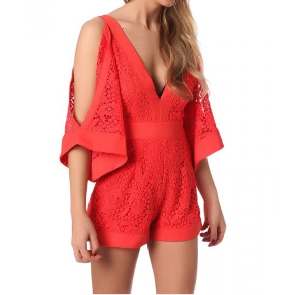 🚫SOLD🚫Orange Lace Romper-Last Unit - Picture 2 of 4