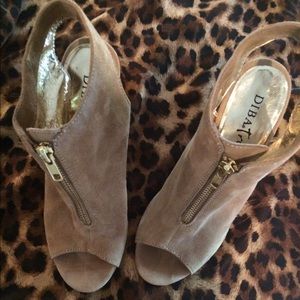 Diba True Island Girl booties in taupe suede