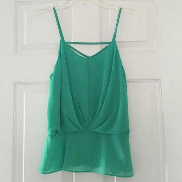 Light green criss cross back tank top