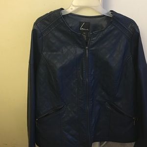 Lane Bryant dark blue leather type jacket💙