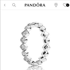 Silver and cubic zirconia pandora jewelry ring