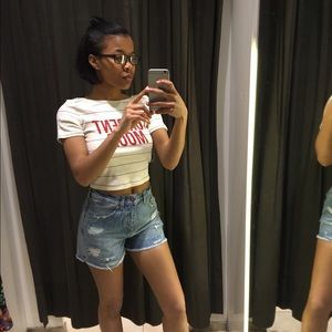 Zara High Waist Denim Shorts