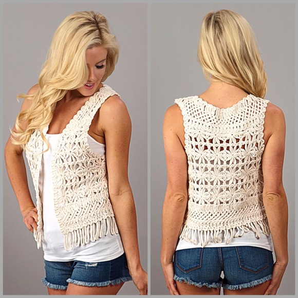 Crochet Knit Vest - Picture 2 of 2