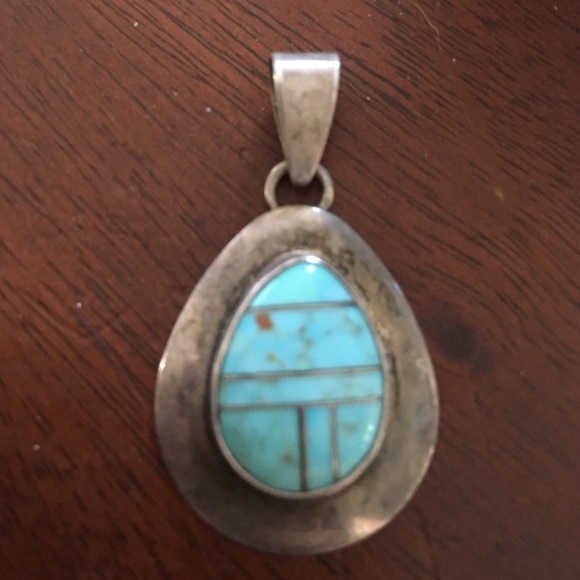 Vintage sterling & turquoise pendant