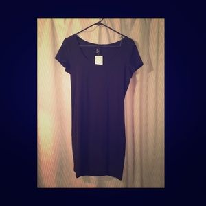 Black scoop neck body con dress size Medium