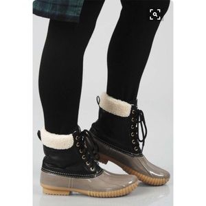 Brand New Black/Tan Duck Boots From ShopHopes.com