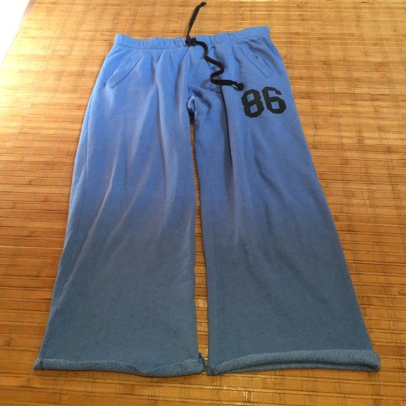 PINK boyfriend sweatpants self-cut