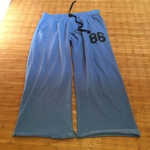 PINK boyfriend sweatpants self-cut