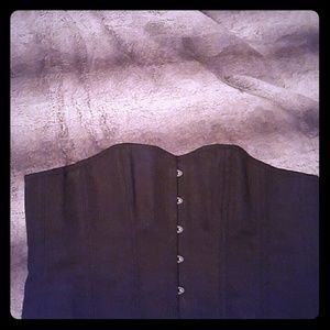 Steel boned long line corset