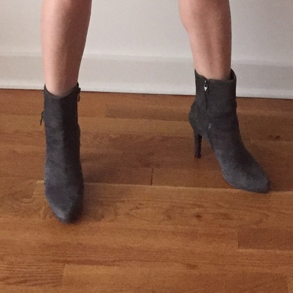 Suede side zip booties