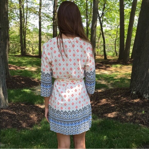 Pastel Ivory Belted Shift Shirtdress - Picture 2 of 3