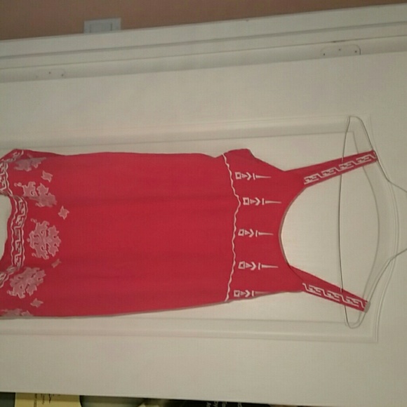 Pink dress with white detail