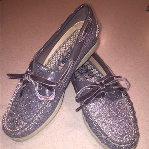 Sperry Dark Gray Sparkle Top Siders