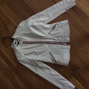 Guess White Leather Jacket