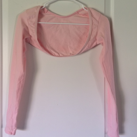 Pink ballet cropped shrug.