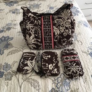 BROWN VERA BRADLEY 3 PIECE SET