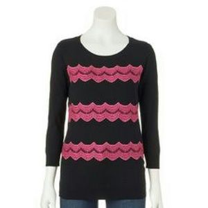 Elle Lace 3/4 Sleeve Sweater