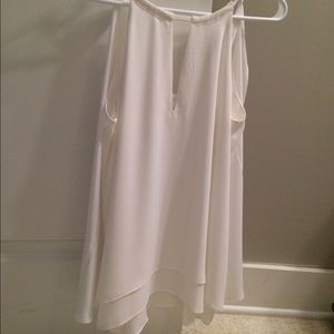 Banana Republic white silk sleeveless top