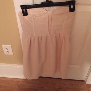 Tan strapless dress