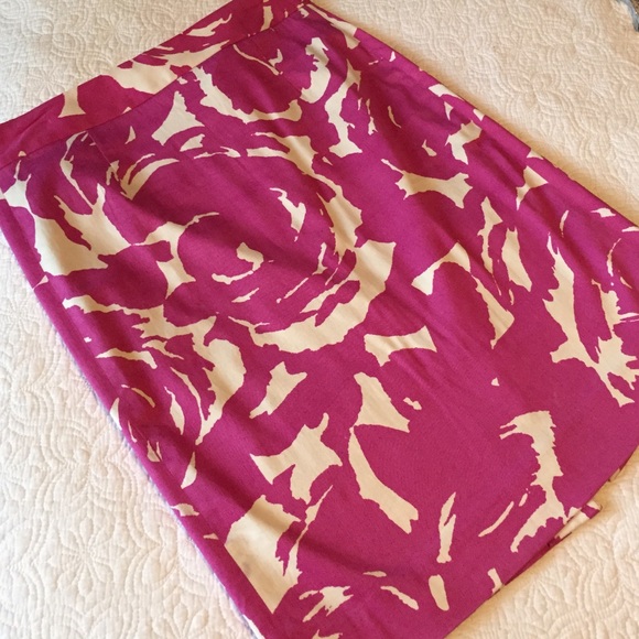 J crew pink floral pencil skirt