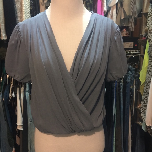 Nightcap blue crop wrap blouse size 2 - Picture 1 of 4