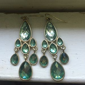 Teal dangle earrings