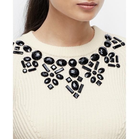 ❄Ann Taylor white jewel embellished sweater XS - Picture 4 of 5