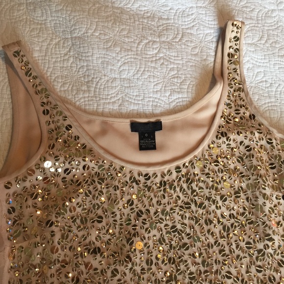 J crew collection gold sequin blouse