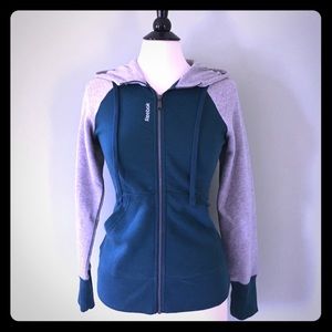 ✨Reebok Gray/Green Full Zip Hoodie Size S✨