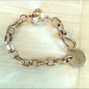 Silver linked statement bracelet
