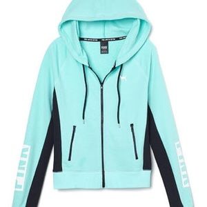 Mint blue vs pink zip up