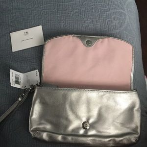 Silver Coach Wristlet
