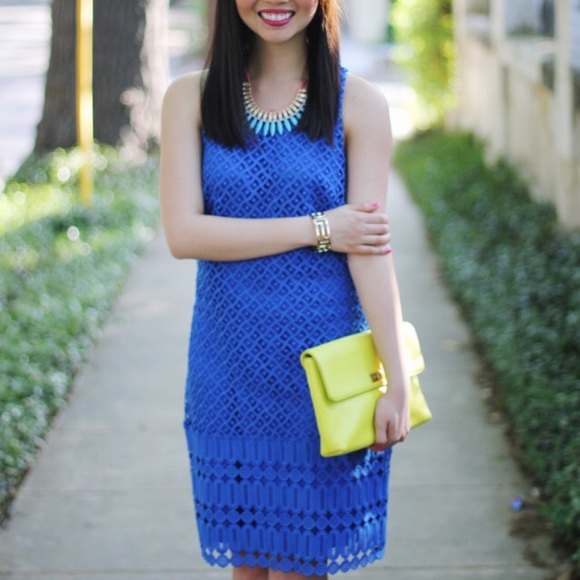 1Hr Sale NWT Laundry by Shelli Segal  Blue Lattice - Picture 2 of 4