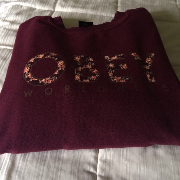 Burgundy Crewneck Obey Sweatshirt