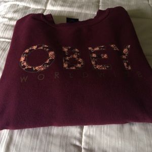 Burgundy Crewneck Obey Sweatshirt